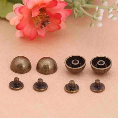 8/10/12/16/20mm Punk Cloth Button Metal Nail Clothes/Bag/Shoes Solid Nail Bolt Round Head Screws Mushroom Dome Strap Rivets