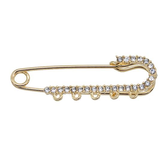 Classic inlaid high-grade CZ rhinestone charm pin female models long brooch delicate jewelry hundred matching fashion style
