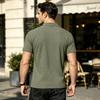 New Men's Business Casual Short Sleeved Bone Flower Solid Color POLO Shirt Fashion Breathable Comfortable Summer Versatile Top