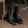 Women's Super Comfortable Chunky Heel Martin Boots - High Heel Square Toe Ankle Boots, Soft Leather, Short Tube Design