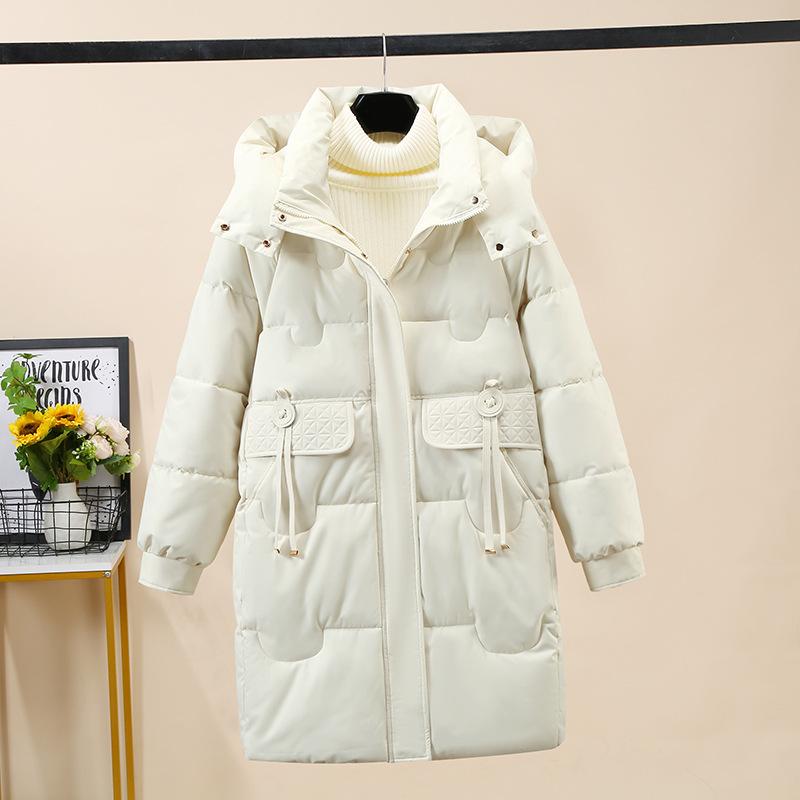 Down Padded Jacket Women's Winter 2025 New Cotton Jacket Mid-length Korean Version Loose Hooded Thickened Warm Jacket Padded Jacket