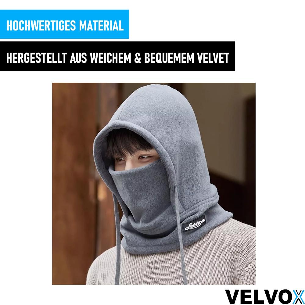 VELVOX Velvet Balaclava Black Face Cover Hood Warm Windproof