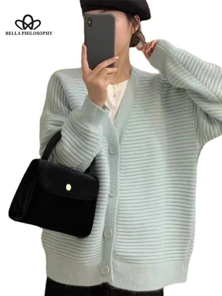 

Женские модные кардиганы на осень и зиму, повседневный длинный вязаный кардиган, женский свитер, пальто, кардиганы с v-образным вырезом, женская одежда one size