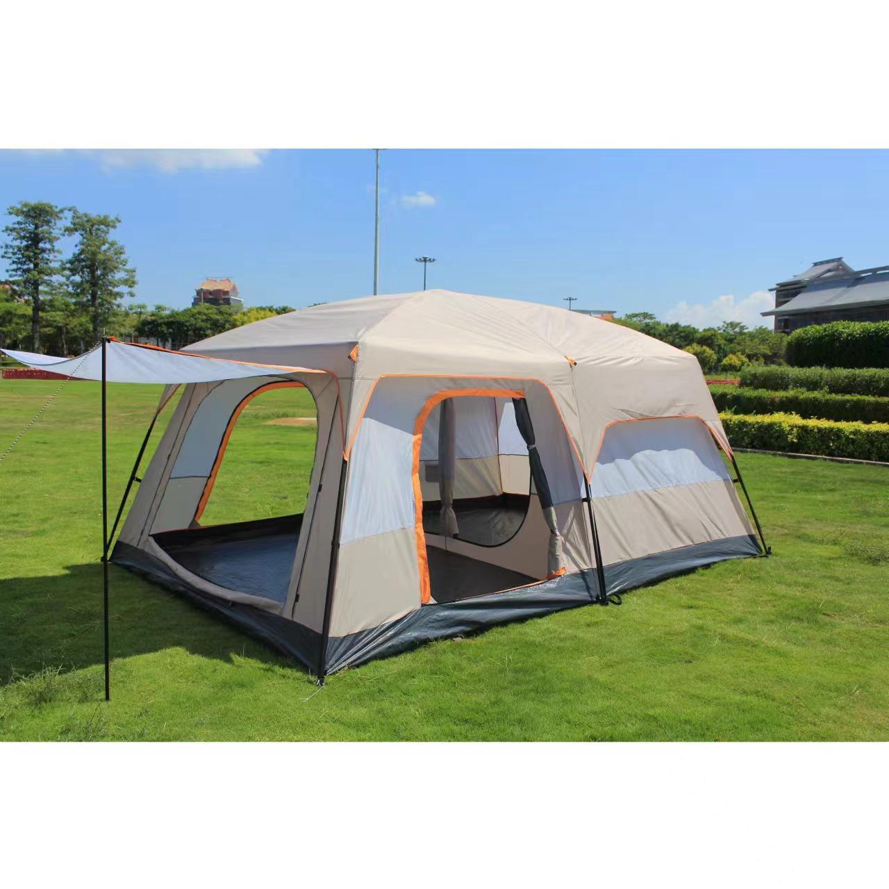 

Роскошная многоместная палатка для кемпинга с 2 комнатами и жилой зоной - Дождестойкая, Портативная, на 4-10 человек 3-5 People хаки