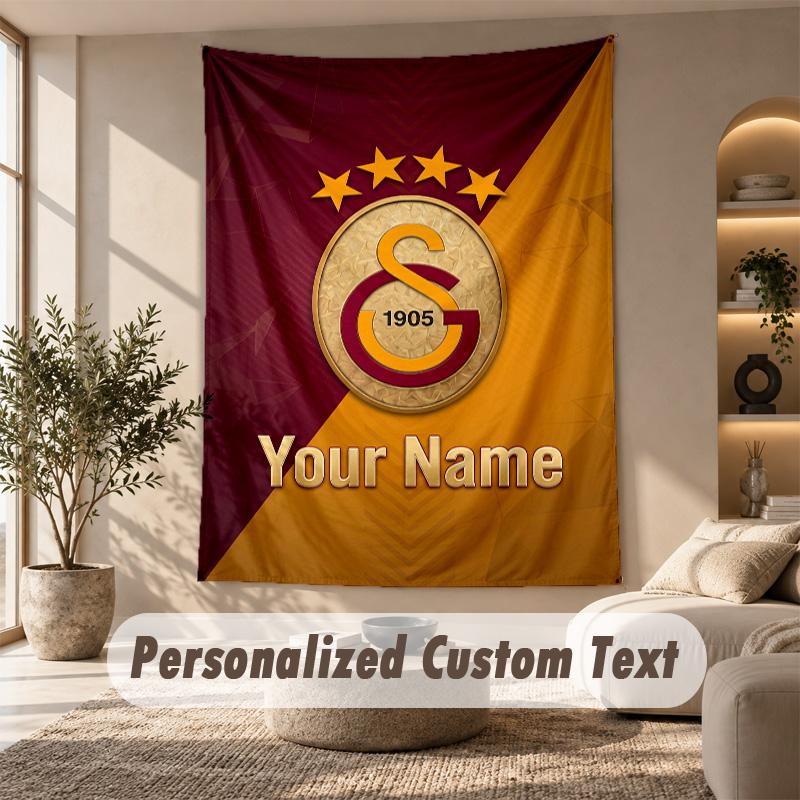 Tapestry Custom Name Text, Wall Hanging Tapestry Home Room DecorGalatasaray FC