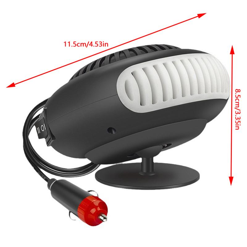 Defrosting Car Heater Portable Car Heater With Fast Heating Low Noise 360-Degree Rotary Base For Small Size Car Interior