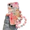Colorful Flower Protective Case for iPhone 15 15 Pro Max for iPhone 12 13 14 & 16 Durable TPU Material with Wrist Strap