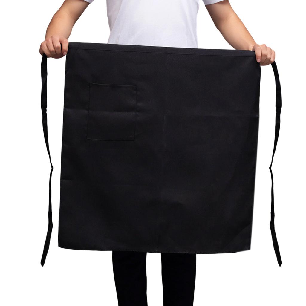 Multifunctional Polyester Half Cut Kitchen Apron Chefs Work Apron Stain Resistant for Professional Cooks Waiters