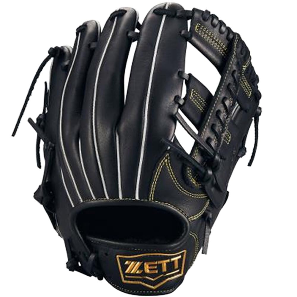 ZETT Soft Steer Baseball Black Size BRGB35520F All-Around Glove, (1900), 4,