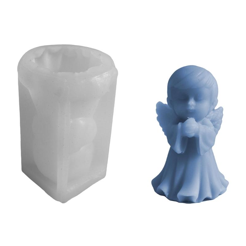 Angel Figurine Silicone Molds for Candle Soap Making Multipurpose Winged Girl Silicones Candle Mould for Epoxy Resin