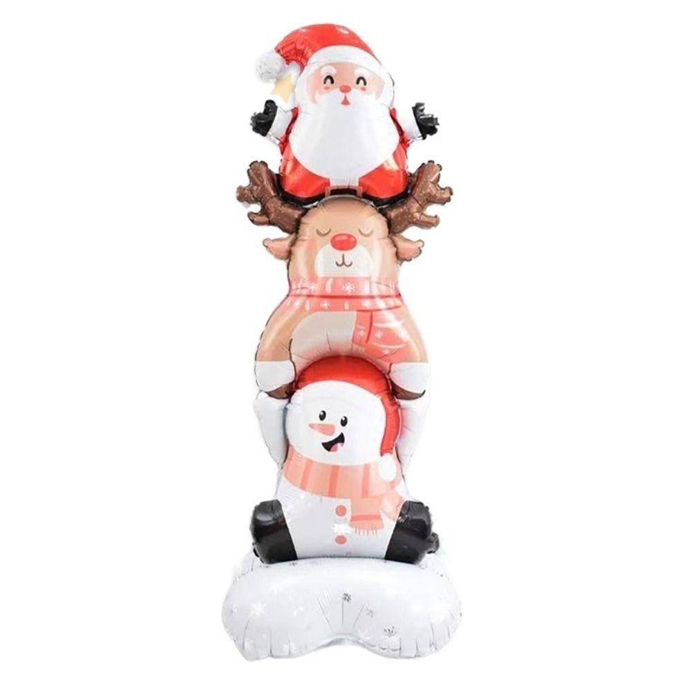 Aluminiumfolie Julfolieballong Festrekvisita DIY Stor Uppblåsbar Ballong Leksak för Barn Storlek Stor Julgransballong