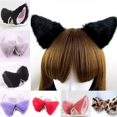 Orecchiette Partys Katze Fuchs lange Fell Ohren Anime Neko Kostüm Haar Clip Cosplay
