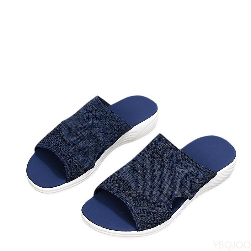 Fashion Women's plus size Slippers Summer mesh breathable fish mouth shoes outside Comfort slipper Casual non slip ladies Shoes Zapatos
