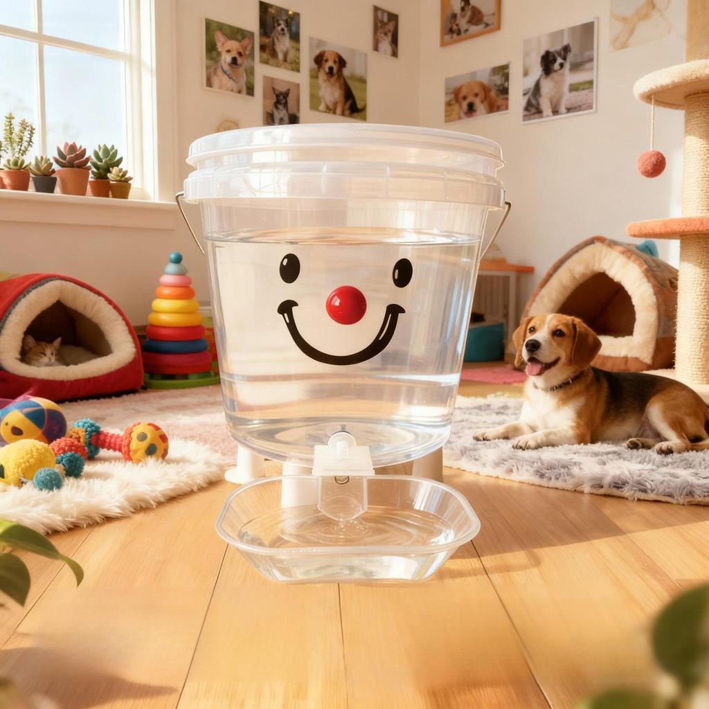 Distributeur d'eau automatique pour animaux de compagnie Dessin animé 5L/10L Grande capacité Fontaine à boire pour animaux de compagnie Sans électricité Bol d'eau automatique Accessoires pour chat