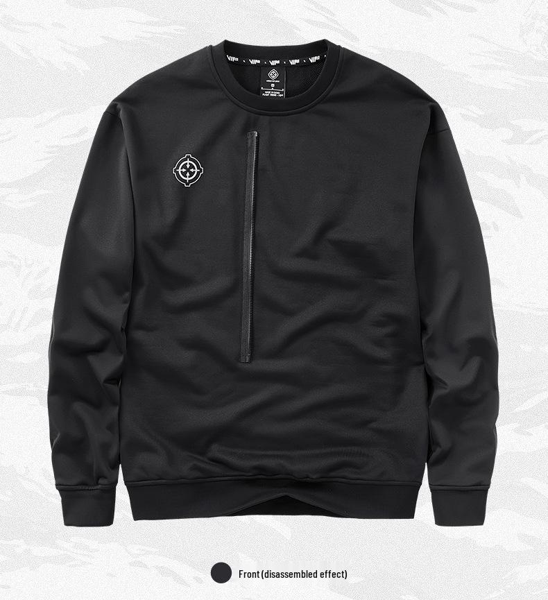 Herren Koreanischer Stil Taktisches Sweatshirt: Herbst/Winter, Trendig, Langärmlig, Rundhalsausschnitt, Fake-Zweiteiler