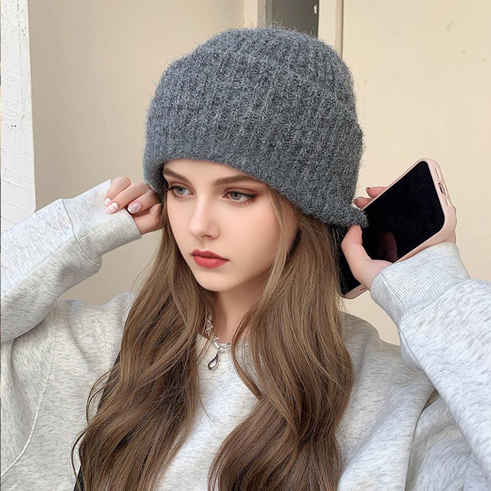 Stack of Knitted Hats for Men In Autumn and Winter Plus Velvet Ear Protection Big Head Flange Wool Hat Casual Ski Windproof Mountaineering Hat