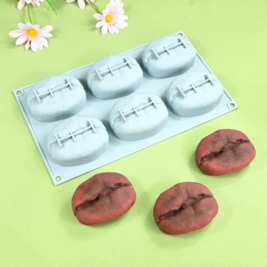 Almond Nut Mousse Cake Mold Coffee Bean Shaped Silicone Baking Pan for French Desserts Jelly Chocolate Non-Stick Easy-Release Dessert Mold