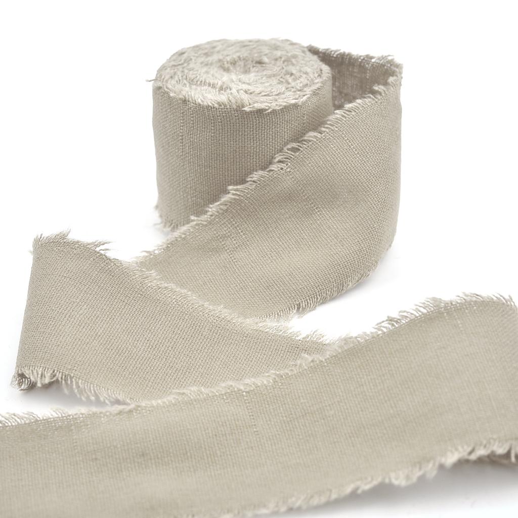 4CM*5M Handmade Frayed Edged Satin Cotton Ribbon For Wedding Invitation Wrapping Bouquets Birthday Party Decorations Gifts