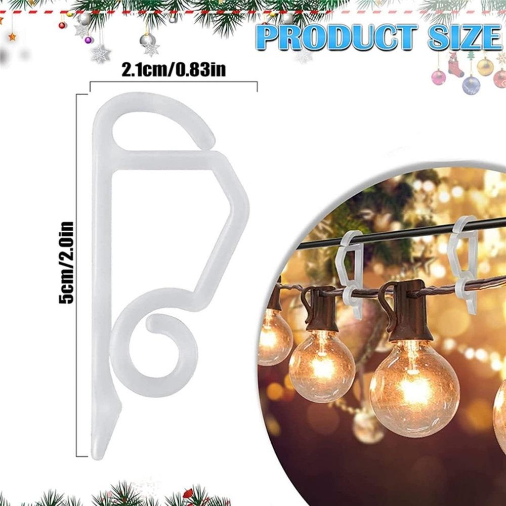 100 Bucăți Cleme Lumini de Crăciun Cârlige Jgheab Exterior - Pentru Agățarea Luminilor Decorative de Exterior în Șir de Halloween, Crăciun, Pom de Crăciun, Acoperișuri (Negru)