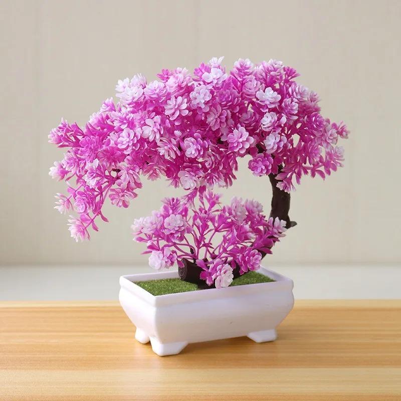 Artificial Plants Bonsai Simulated Tree Potted Plants Fake Flowers Table Potted Ornaments
