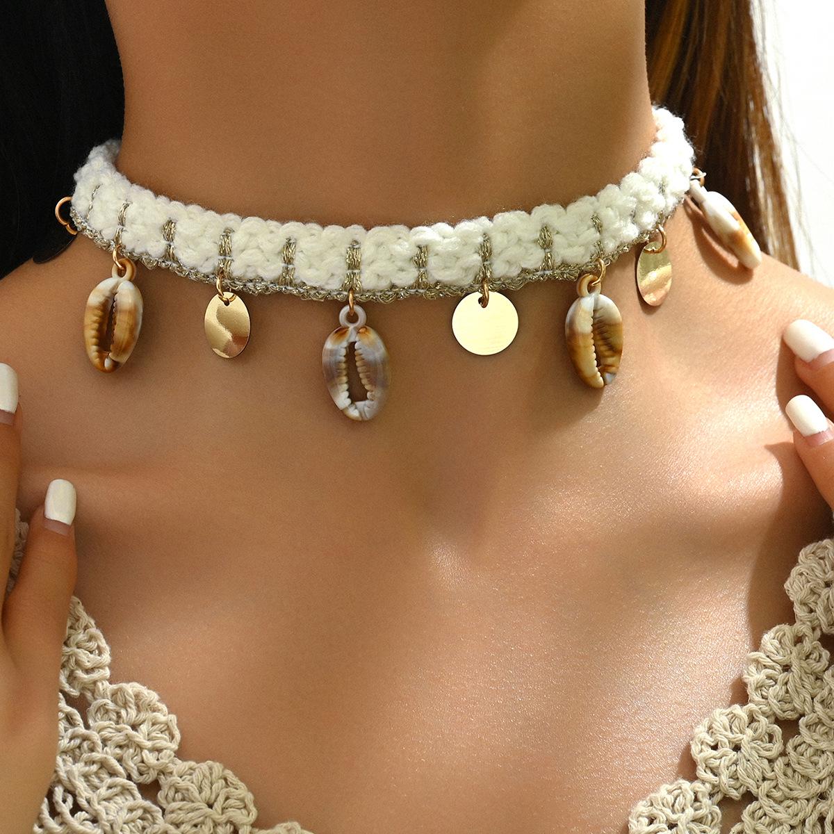 Богемное ожерелье с подвеской-диском из ракушек - Стильное, Преувеличенное Европейское и Американское Дизайн.