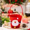 Cartoon Christmas Handbag Gift Bucket Festive Elk Cloth Handbag Christmas Gift Bag Washable Candy Bag For Gift Giving 'S Party