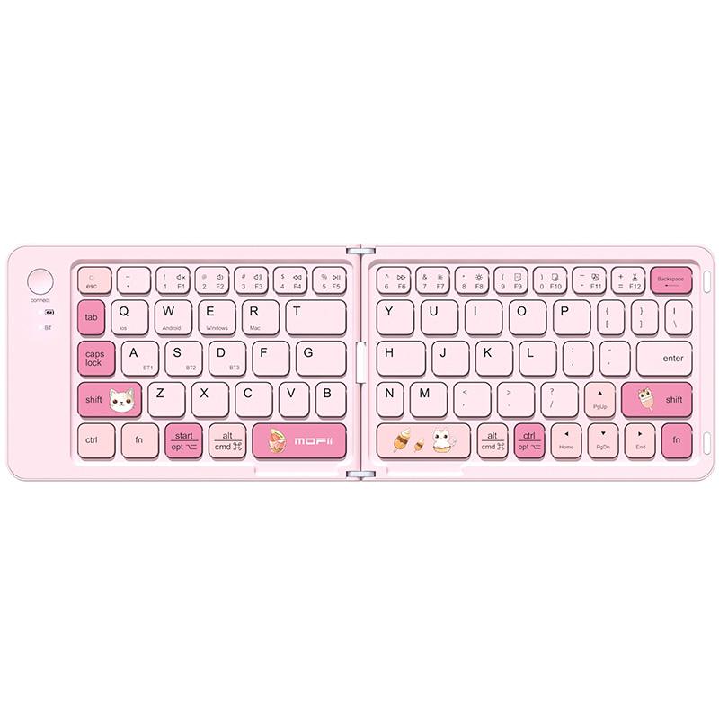 

Мини Портативная Беспроводная Складная Клавиатура – Подключение до 3 устройств | Ультратонкий Алюминиевый Спутник для Путешествий для Всех Основных ОС розовый