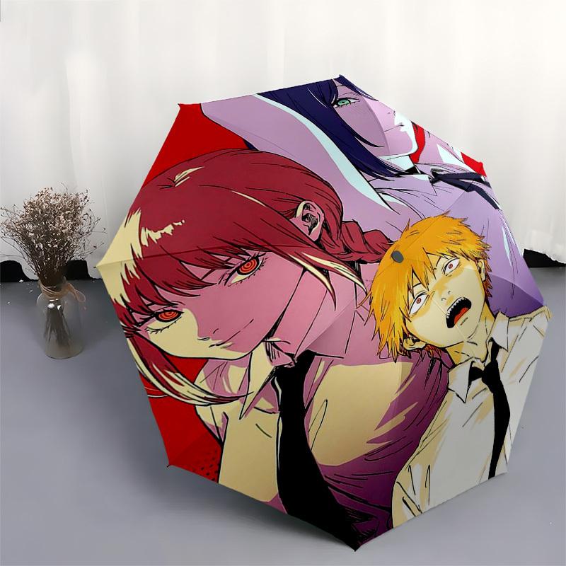 1pc Outdoor Umbrella with Anime Characters - Automatic Opening/Closing, Portable 3-Fold Design, 8-Rib Iron Frame - Perfect Gift for Fans, Travelers, D