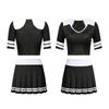 Two Piece Cheerleader Costume Set Women Pleated Skirt and Short Sleeve Crop Top Uniform Outfit for Dance Performance School Events Halloween