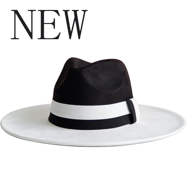 Elastisches Band Buntes Wildlederhut Herbst und Winter Damenfilzhut Breitkrempiger Hut Britischer Stil Retro Herrenhut Gorras Hombre