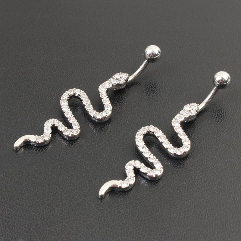 Sexy Belly Navel Piercing Stainless Steel Fashion Snake Belly Ring For Women Body Jewelry