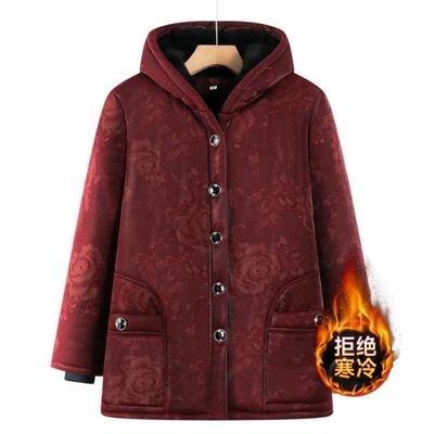 Old Lady In Cotton-padded Clothes, Old Man In Winter Clothes, Velvet and Warm, Thickened Hooded Cotton-padded Clothes, Cotton-padded Jackets, Women
