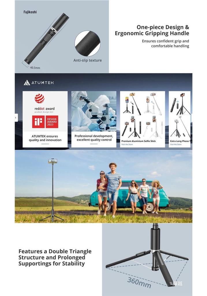 Retractable Selfie Stick Tripod: Non-slip Multifunctional Phone Holder for Live Streaming
