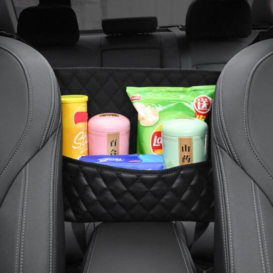 Car Handbag Holder PU Leather Middle Seat Gap Storage Center Console Organizer