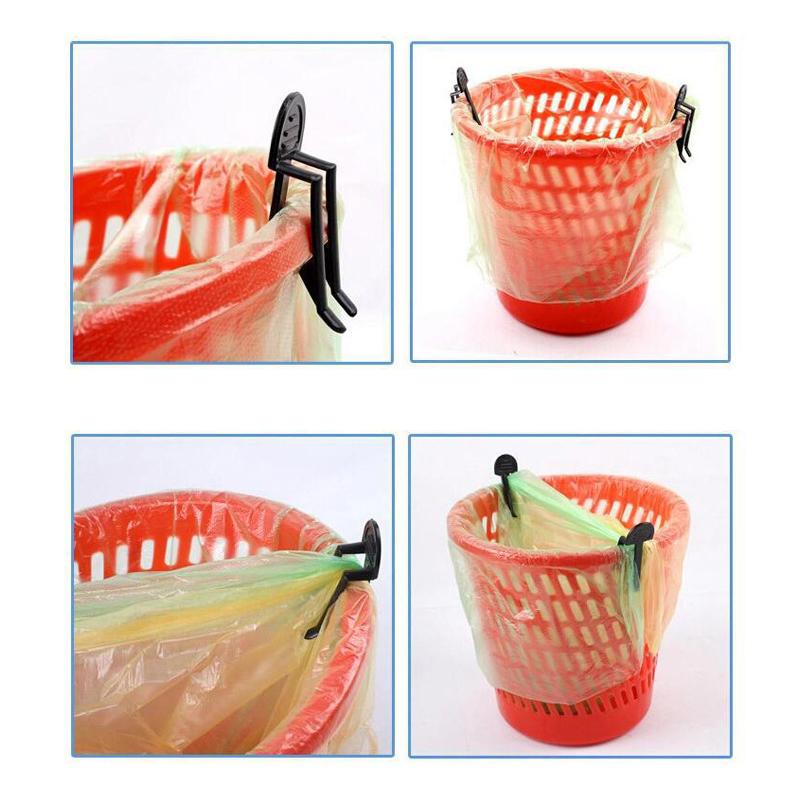 2Pcs Practical Plastic Garbage Bag Clip Fixed Waste Holder Rubbish Clip Trash Can Clamp Kitchen Bathroom Gadgets