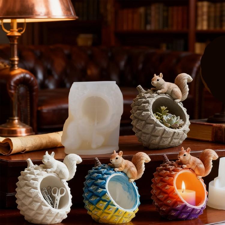 Multi Purpose Pinecone Silicone Mold Craft Unique Planters Trinkets Dishes Candlestick Holders Using Resin Or Cement
