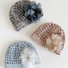 Bohemian Style Crochet Flower Hat Thin Hollow Out Knitted Hat Casual Beanies Hat  Girls