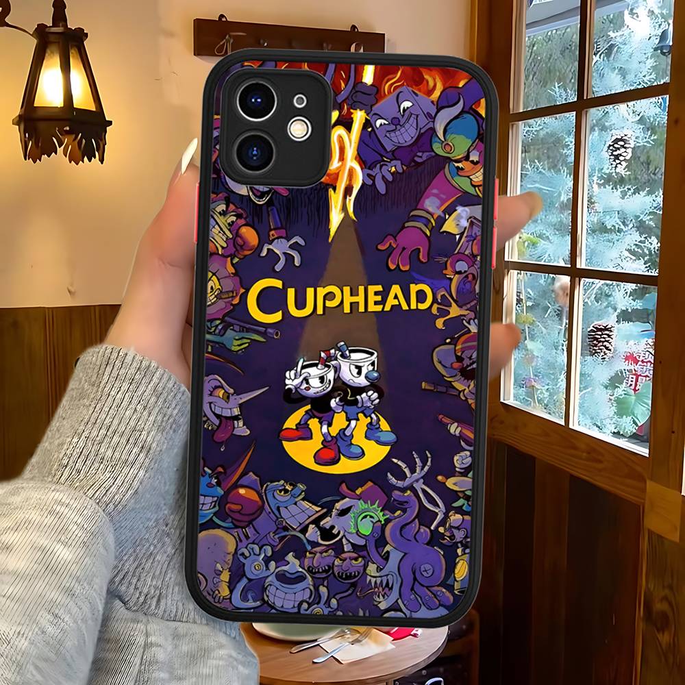 C-Cuphead Classic Game Phone Case For IPhone 16 15 14 13 12 11 Pro Max XS Max X Plus Matte Shockproof Cover