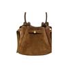 Tory Burch Romy Gold Hardware Split Cowhide Leather Crossbody Tote Bag Women's Brown