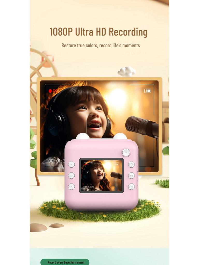High-Definition Instant Mini Camera for Kids with Thermal Printing