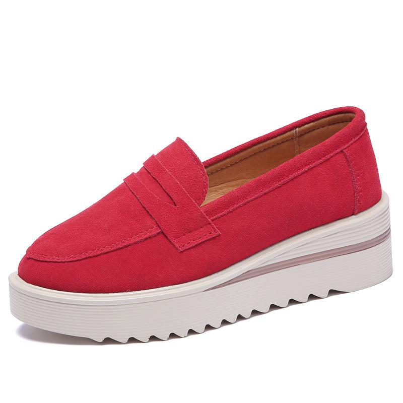 Macrame Women Walking Shoes Fashion Wedge Heels Non-slip Platform Shoes Cow Suede Casual Shoes Middle-aged Mother Loafers