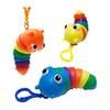 LamPlanning Wackel-Raupen-Schlüsselanhänger Taschenanhänger Maskottchen Regenbogen Bunt Klappernd Niedlich Fidget