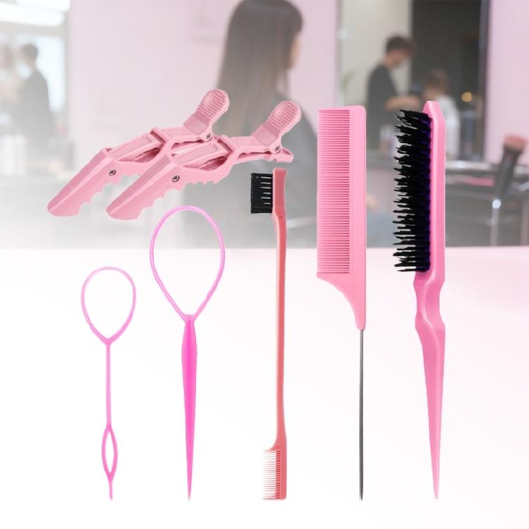 Hair Styling Brush Set Edge & Back Brushes Tail Comb,Alligator Clip for Waved,Curly,Coily,Wet,Dry,Oily Thick Hair