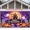 Party Backdrop Halloween Castle Black Flat Ghosts Pumpkins Spooky Multi Layered Event Backdrop Decoration Front Door Decor