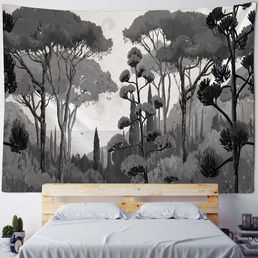 French Monet Oil Painting Tapestry Home Landscape Painting Art Wall Hanging Room Decoration Yoga Mat Sofa Blanket Bed Sheet