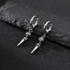 Vintage Fashion Punk Gothic Cone Pendant Earrings for Men, Stainless Steel Silver Color Drop Earrings, Retro Hip-hop Jewelry