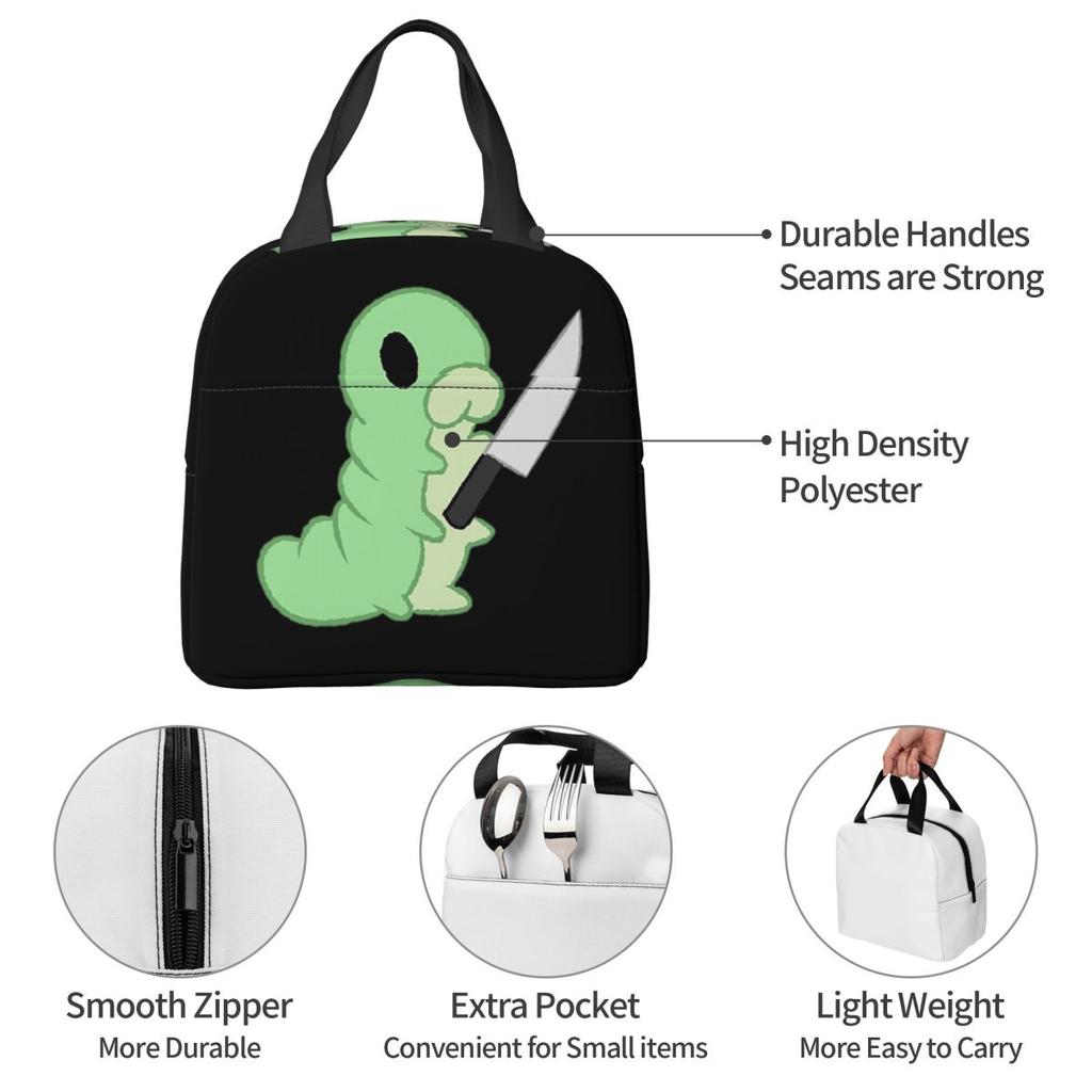 Hollow Knight Grub With A Knife Insulated Lunch Bag for Women Kids Portable Food Boxes Thermal Lunch Box Tote