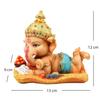 Resin Cute Bal Ganesha Decorative Statue for Home Decor - (Set of 1 Piece, Multicolor)