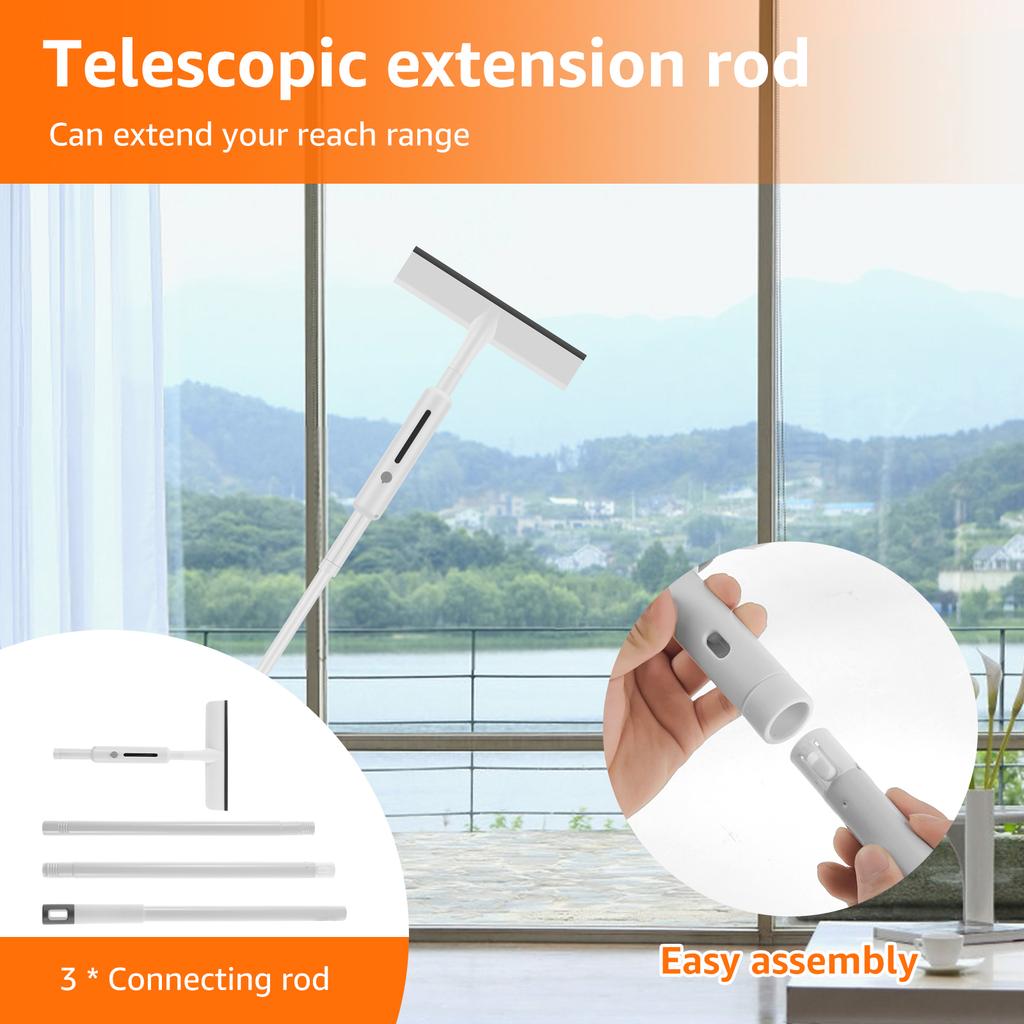 30cm Squeegee for Window Cleaning with Spray Extendable Kit with 3 Replaceable Microfiber Pads Home Cleaner Tools for Bathrooms