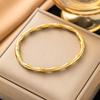 Bracciale da donna in acciaio al titanio con diamanti, placcato oro, non sbiadisce, intarsio di zirconi, alta gamma, semplice, versatile gioiello in acciaio inossidabile